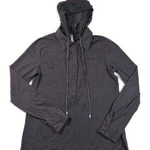 Mur Mur‎ Anthropologie Zip Hoodie Henley Top Shirt Gray Womens Medium